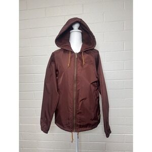 Brixton Maroon Hooded Bomber Jacket